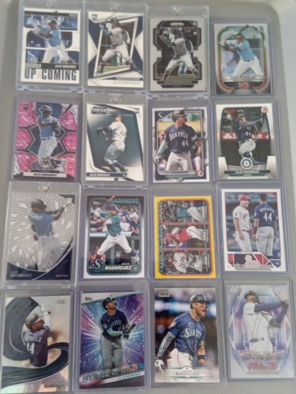 Panini Julio Rodrguez Baseball Card Lot with Blue, White, Pink Accents